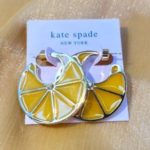 Kate Spade Tutti Fruity Lemon Hoops Earrings
